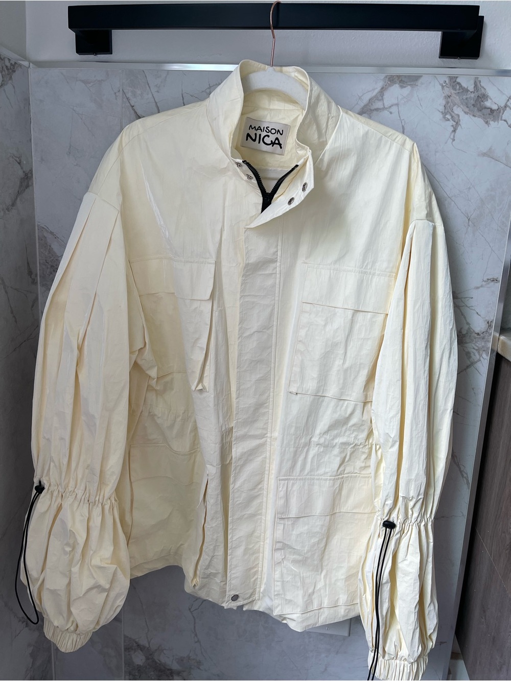 Madison Nica Cream Utility Jacket with Volume Sleeves